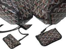 Load image into Gallery viewer, GOYARD ゴヤール アンジュ ミニ ハンドバッグ リバーシブル ミニトートバッグ ブラック PVCコーティングキャンバス 美品 中古 61195