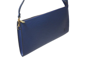 LOUIS VUITTON ルイ ヴィトン アクセサリーポーチ M52945 ポシェット アクセソワール エピ レザー トレドブルー 美品 中古 61197