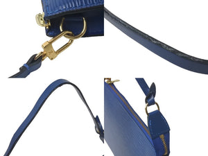 LOUIS VUITTON ルイ ヴィトン アクセサリーポーチ M52945 ポシェット アクセソワール エピ レザー トレドブルー 美品 中古 61197
