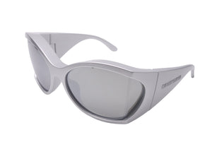 極美品 BALENCIAGA バレンシアガ バタフライフレームサングラス 657842 BB0154S グレー サイズ72□18-115 中古 61201