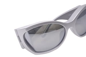 極美品 BALENCIAGA バレンシアガ バタフライフレームサングラス 657842 BB0154S グレー サイズ72□18-115 中古 61201