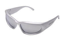 Load image into Gallery viewer, 極美品 BALENCIAGA バレンシアガ スウィフトオーバルサングラス BB0157S シルバー サイズ65□17-125 中古 61203