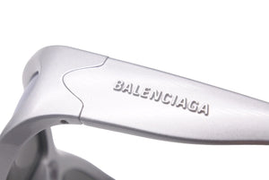 極美品 BALENCIAGA バレンシアガ スウィフトオーバルサングラス BB0157S シルバー サイズ65□17-125 中古 61203