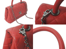 Load image into Gallery viewer, 新品同様 CHANEL シャネル マトラッセ ココトップハンドル ハンドバッグ チェーンショルダー バッグ A92990 レッド 中古 61228
