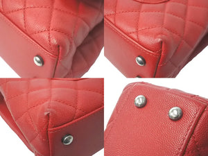 新品同様 CHANEL シャネル マトラッセ ココトップハンドル ハンドバッグ チェーンショルダー バッグ A92990 レッド 中古 61228
