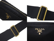 画像をギャラリービューアに読み込む, PRADA プラダショルダーバッグ ナイロン ブランドロゴ ナイロン レザー 1BH059 ゴールド金具 美品 中古 61247 