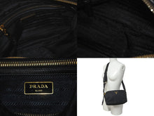 画像をギャラリービューアに読み込む, PRADA プラダショルダーバッグ ナイロン ブランドロゴ ナイロン レザー 1BH059 ゴールド金具 美品 中古 61247 