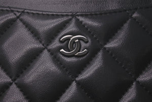 極美品 CHANEL シャネル ココマーク マトラッセ カードケース 31番台 ラムスキン ソーブラック 中古 61255