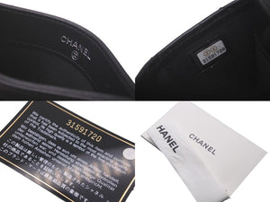 極美品 CHANEL シャネル ココマーク マトラッセ カードケース 31番台 ラムスキン ソーブラック 中古 61255