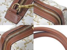 Load image into Gallery viewer, CELINE セリーヌ トリオンフ 2WAYハンドバッグ 19037 2CAS 01BC レザー ホワイト ブラウン ゴールド金具 良品 中古 61262