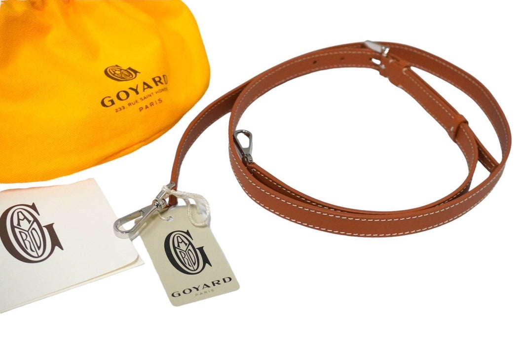 新品未使用 GOYARD ゴヤール ショルダーストラップ PM ブラウン レザー シルバー金具 中古 61329