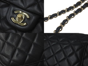 CHANEL シャネル ミニ マトラッセ チェーン ショルダーバッグ 30番台 ラムスキン ブラック ココマーク ロゴ 美品 中古 61330