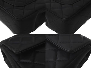 CHANEL シャネル ミニ マトラッセ チェーン ショルダーバッグ 30番台 ラムスキン ブラック ココマーク ロゴ 美品 中古 61330