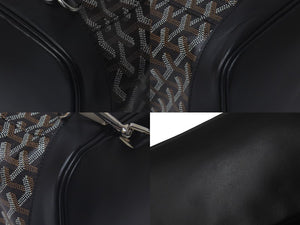 極美品 GOYARD ゴヤール アルパン バックパックMM ALPIN2MMLTY01CL01P PVCコーティングキャンバス ブラック 中古 61373