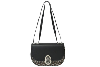 新品同様 GOYARD ゴヤール サック 233 PM ショルダーバッグ 2WAY ブラック PVC カーフスキン ゴヤール留め金 中古 61374