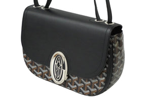 新品同様 GOYARD ゴヤール サック 233 PM ショルダーバッグ 2WAY ブラック PVC カーフスキン ゴヤール留め金 中古 61374
