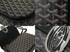 新品同様 GOYARD ゴヤール サック 233 PM ショルダーバッグ 2WAY ブラック PVC カーフスキン ゴヤール留め金 中古 61374