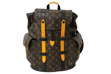 極美品 LOUIS VUITTON ルイヴィトン モノグラムマカサー クリストファーPM バックパック M46686 サフランオレンジ 中古 61397