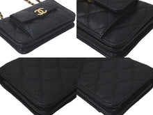 Load image into Gallery viewer, 新品同様品 CHANEL シャネル チェーンショルダーバッグ ココマーク ランダム キャビアスキン ブラック ゴールド金具 中古 61406