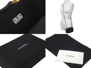 新品同様品 CHANEL シャネル チェーンショルダーバッグ ココマーク ランダム キャビアスキン ブラック ゴールド金具 中古 61406