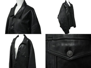 BALENCIAGA バレンシアガ デニムスタイル レザージャケット 23SS サイズS 牛革 ブラック 697776 美品 中古 61505
