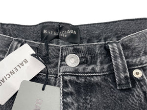 未使用 BALENCIAGA バレンシアガ フレアデニムパンツ 697829 TBP47 ユニセックス Sサイズ コットン ブラック 中古 61507