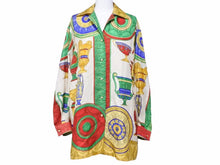 Load image into Gallery viewer, GIANNI VERSACE ジャンニ ヴェルサーチ ヴィンテージ シルク 長袖シャツ マルチカラー タグ無し 良好 7274 正規品