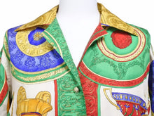 Load image into Gallery viewer, GIANNI VERSACE ジャンニ ヴェルサーチ ヴィンテージ シルク 長袖シャツ マルチカラー タグ無し 良好 7274 正規品