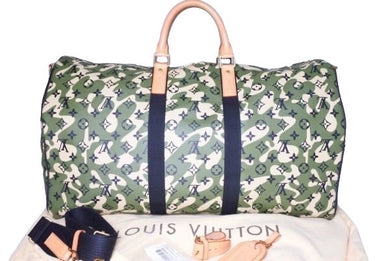 LOUIS VUITTON ルイヴィトン 村上隆 迷彩 超希少 キーポルバンドリエル55 M95774 フラージュ バッグ ボストン 美品 42130