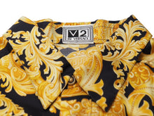 画像をギャラリービューアに読み込む, VERSACE ヴェルサーチ V2 by versace 長袖シャツ バロッコ シルクシャツ 総柄 イエロー シルク サイズL 美品 中古 52663 