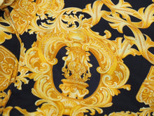 画像をギャラリービューアに読み込む, VERSACE ヴェルサーチ V2 by versace 長袖シャツ バロッコ シルクシャツ 総柄 イエロー シルク サイズL 美品 中古 52663 